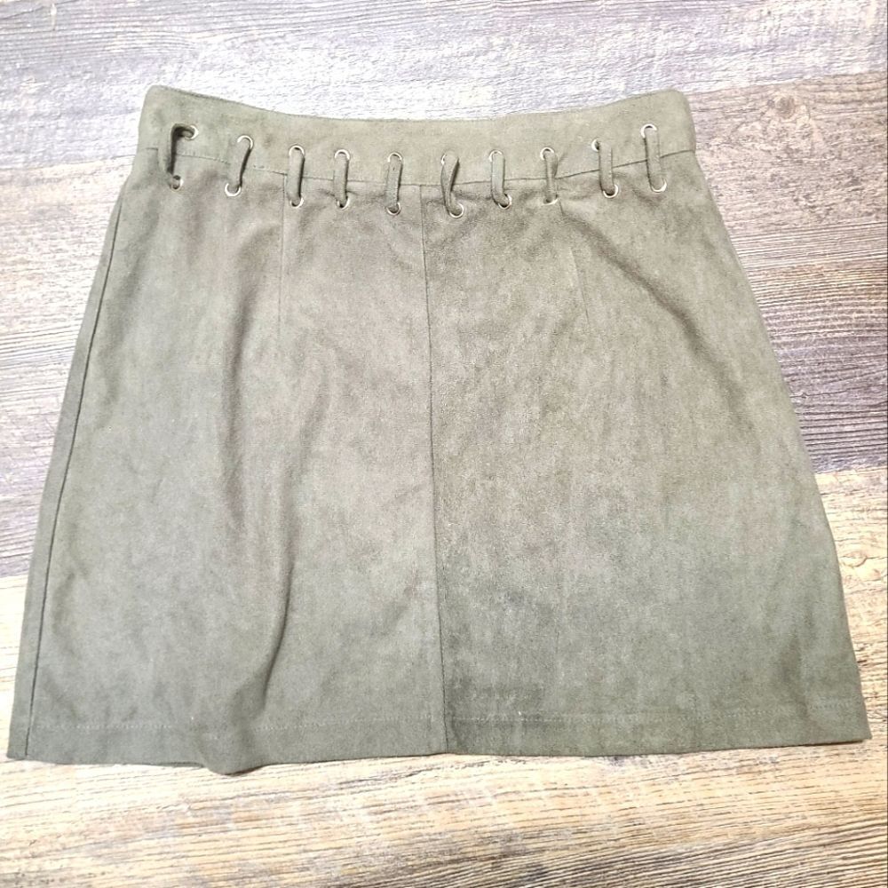 Indikah Faux Suede Mini Skirt